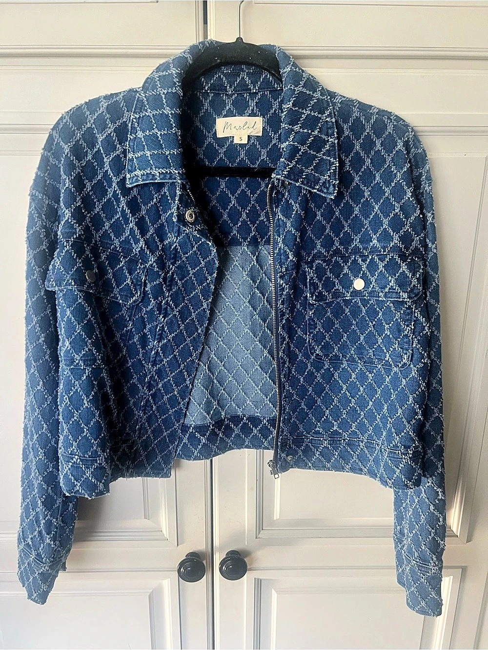 Marled Women'Small Denim Jacket in Blue Size Small